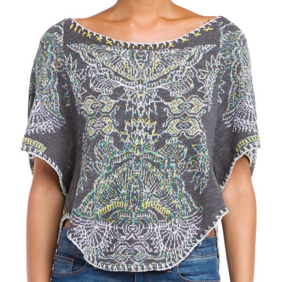 Free People Tops - Free People Fair Isle Crochet Boho Sweater